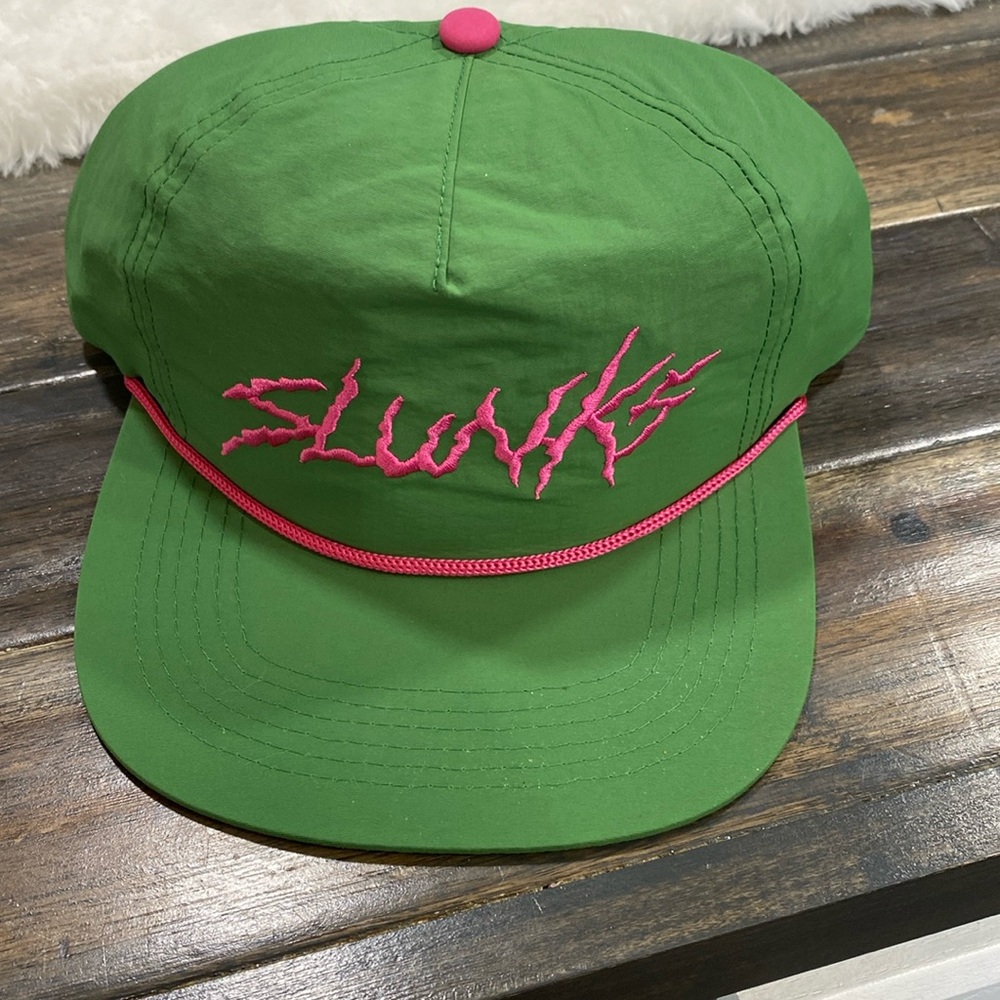 Slunks green and pink trucker hat. Never worn.
